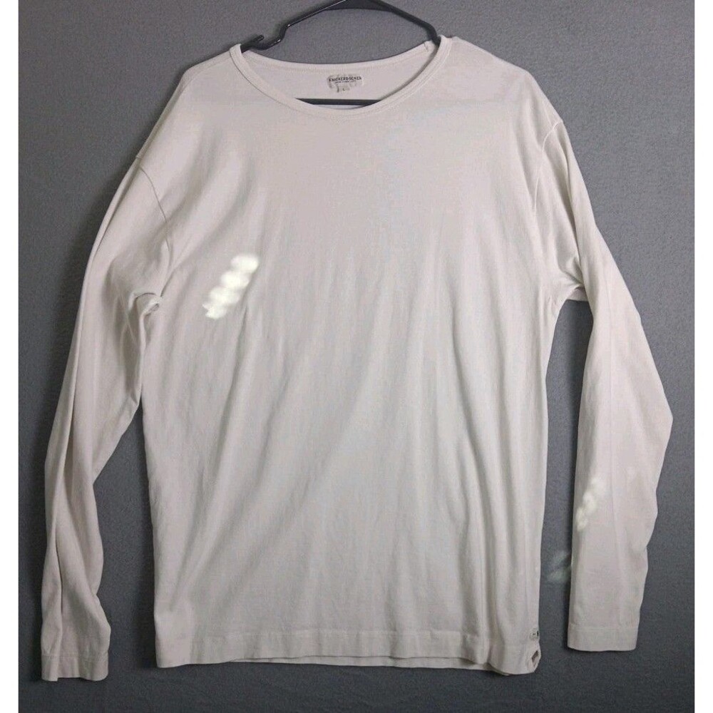 Knickerbocker NYC White Long Sleeve Tee Shirt LARGE 100% Organic Cotton- EUC